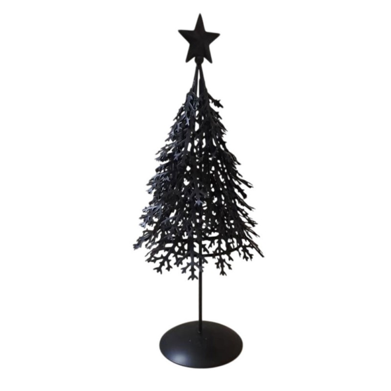 NOIR ΧΡΙΣΤΟΥΓΕΝΝΙΑΤΙΚΟ ΔΙΑΚΟΣΜΗΤΙΚΟ ΔΕΝΤΡΟ 17.5x17.5x38.5cm ΣΙΔΕΡΟ ΜΑΥΡΟ