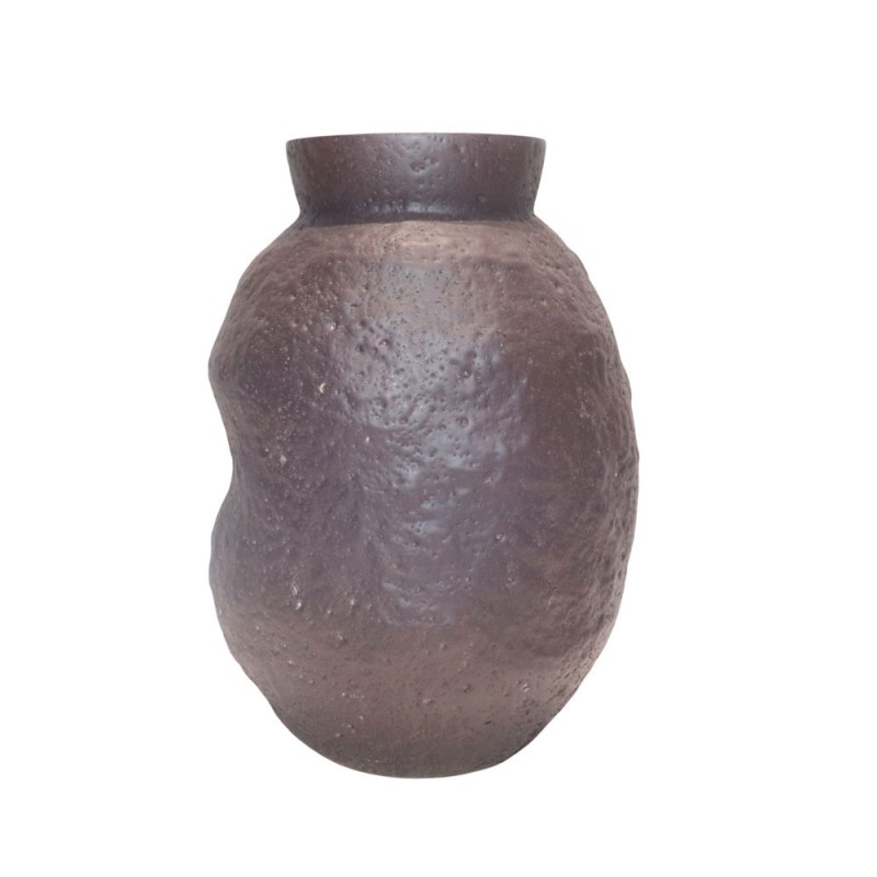 NEROA ΒΑΖΟ 16x16x23cm ΓΥΑΛΙ ΚΑΦΕ