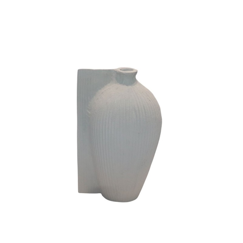 VOLINA ΒΑΖΟ 17x9.5x28cm ΑΛΟΥΜΙΝΙΟ ΛΕΥΚΟ TEXTURED