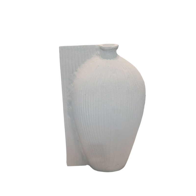 VOLINA ΒΑΖΟ 21x10x32cm ΑΛΟΥΜΙΝΙΟ ΛΕΥΚΟ TEXTURED