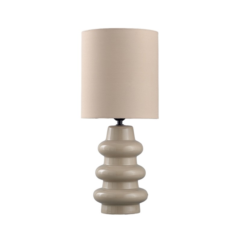 WAVE ΦΩΤΙΣΤΙΚΟ ΕΠΙΤΡΑΠΕΖΙΟ 20x20x46.5cm ΚΕΡΑΜΙΚΟ OFF WHITE ΑΝΟΙΧΤΟ ΥΦΑΣΜΑ OFF WHITE