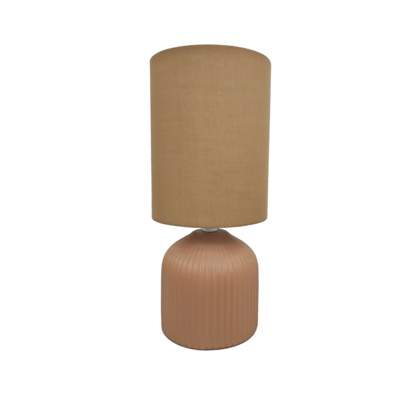 RIVO ΦΩΤΙΣΤΙΚΟ ΕΠΙΤΡΑΠΕΖΙΟ 14.4x14.5x31cm ΚΕΡΑΜΙΚΟ ΜΠΕΖ ΥΦΑΣΜΑ ΜΠΕΖ