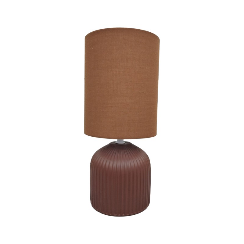 RIVO ΦΩΤΙΣΤΙΚΟ ΕΠΙΤΡΑΠΕΖΙΟ 14.4x14.5x31cm ΚΕΡΑΜΙΚΟ ΚΑΦΕ ΣΚΟΥΡΟ ΥΦΑΣΜΑ ΚΑΦΕ ΣΚΟΥΡΟ