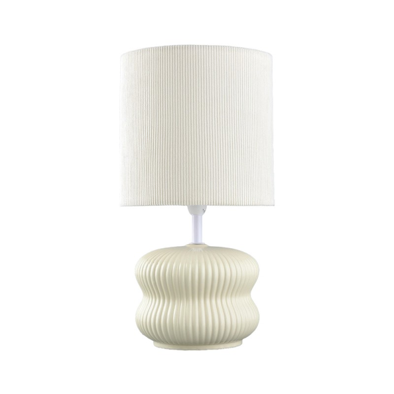 PATENT ΦΩΤΙΣΤΙΚΟ ΕΠΙΤΡΑΠΕΖΙΟ 20.5x20.5x38cm ΚΕΡΑΜΙΚΟ ΚΡΕΜ ΥΦΑΣΜΑ OFF WHITE