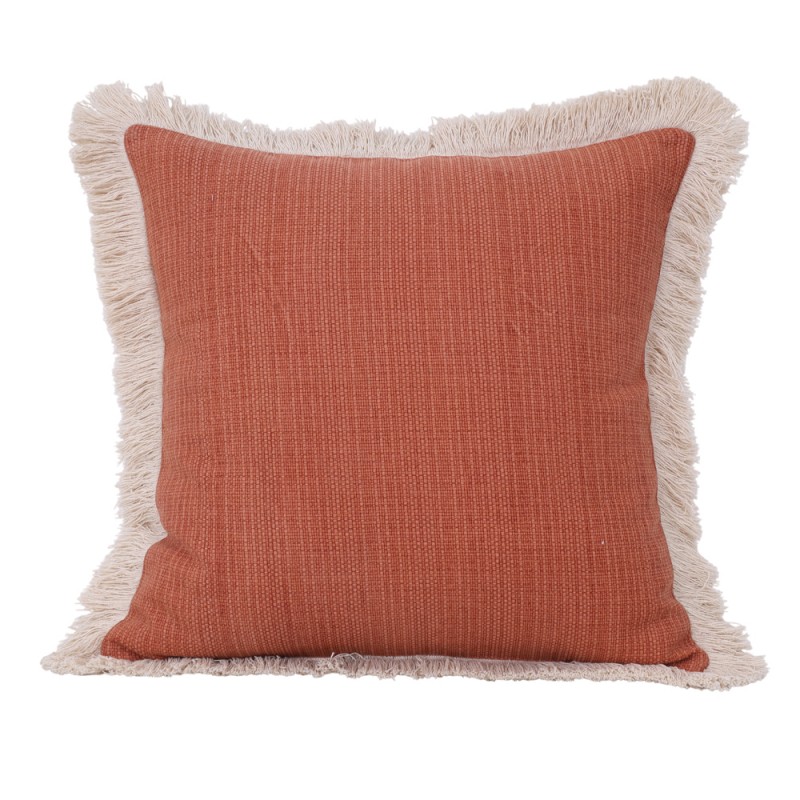 SOLEN ΔΙΑΚΟΣΜΗΤΙΚΟ ΜΑΞΙΛΑΡΙ 45x45cm ΥΦΑΣΜΑ TERRACOTTA OFF WHITE PE/PP