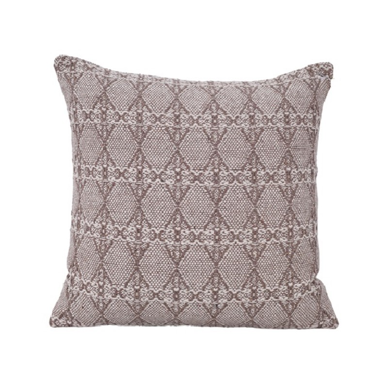 NUVIA ΔΙΑΚΟΣΜΗΤΙΚΟ ΜΑΞΙΛΑΡΙ 45x45cm ΥΦΑΣΜΑ OFF WHITE ΚΑΦΕ PE/PP