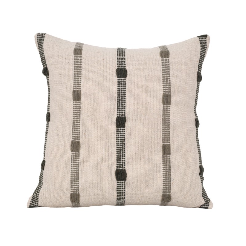 MOSSI ΔΙΑΚΟΣΜΗΤΙΚΟ ΜΑΞΙΛΑΡΙ 45x45cm ΥΦΑΣΜΑ OFF WHITE ΓΚΡΙ PE/PP