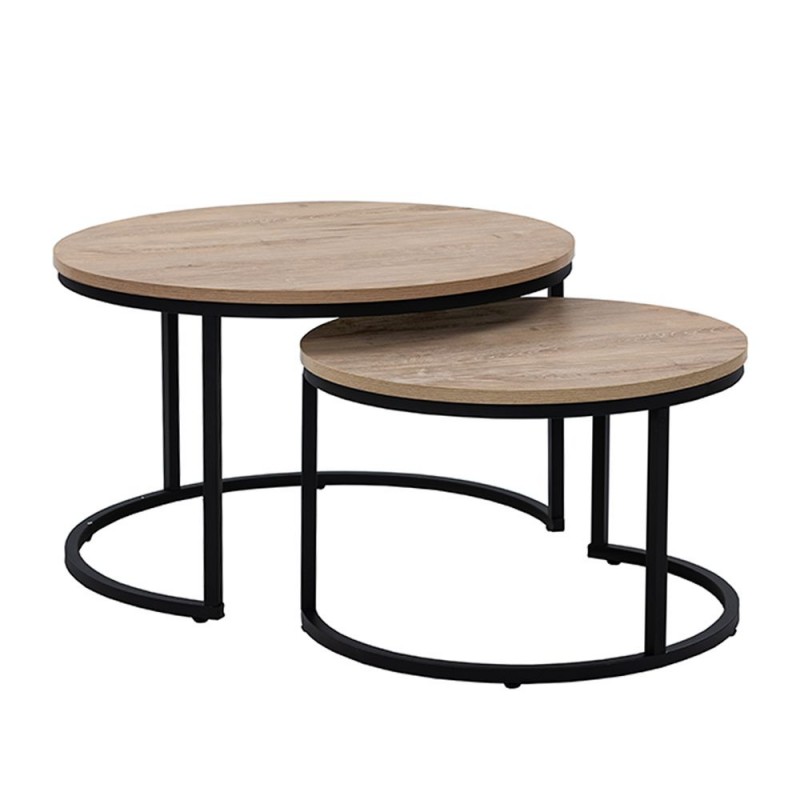 MINO COFFEE TABLE SONOMA DECAPE ΜΑΥΡΟ D74-59xΗ47-38,5cm