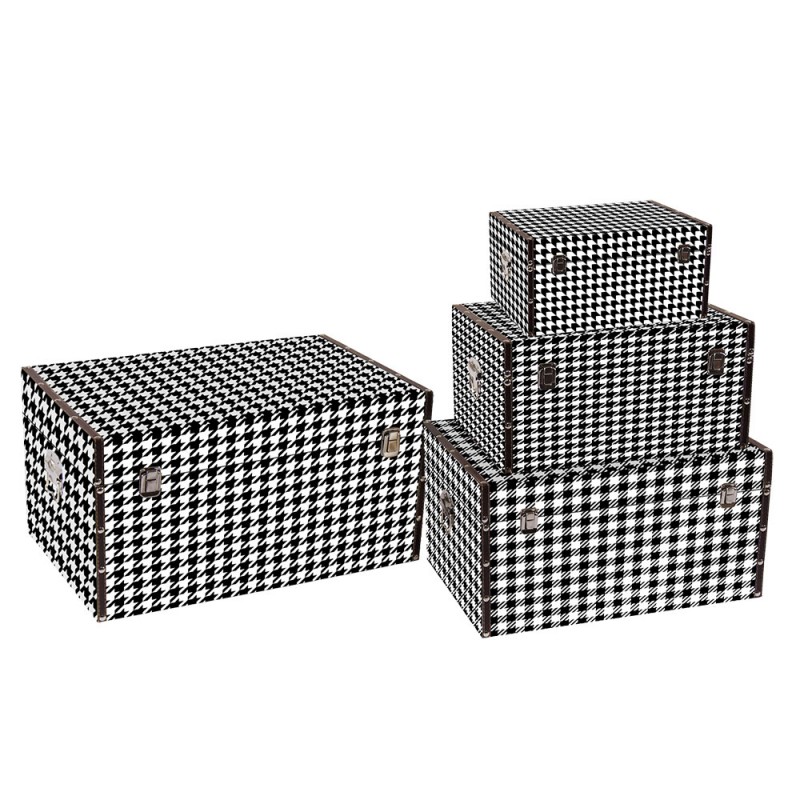 FERRE ΜΠΑΟΥΛΑ SET 4ΤΕΜ ΜΑΥΡΟ ΛΕΥΚΟ 64-56-48-40x40-34-28-20xH40-32-23-16cm