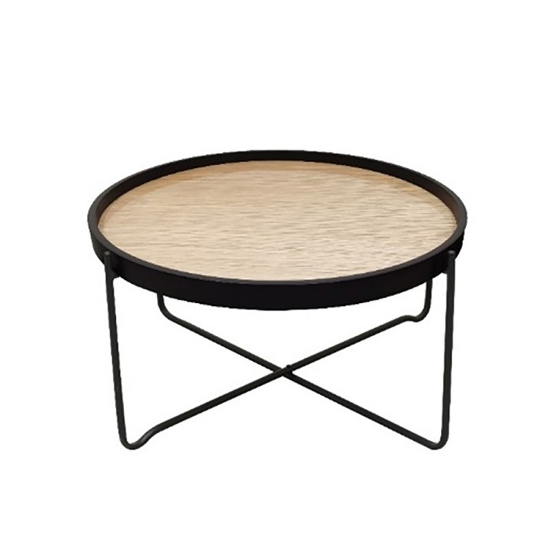 DISK COFFEE TABLE MDF SONOMA MDF ΜΑΥΡΟ 53x53x42 E1