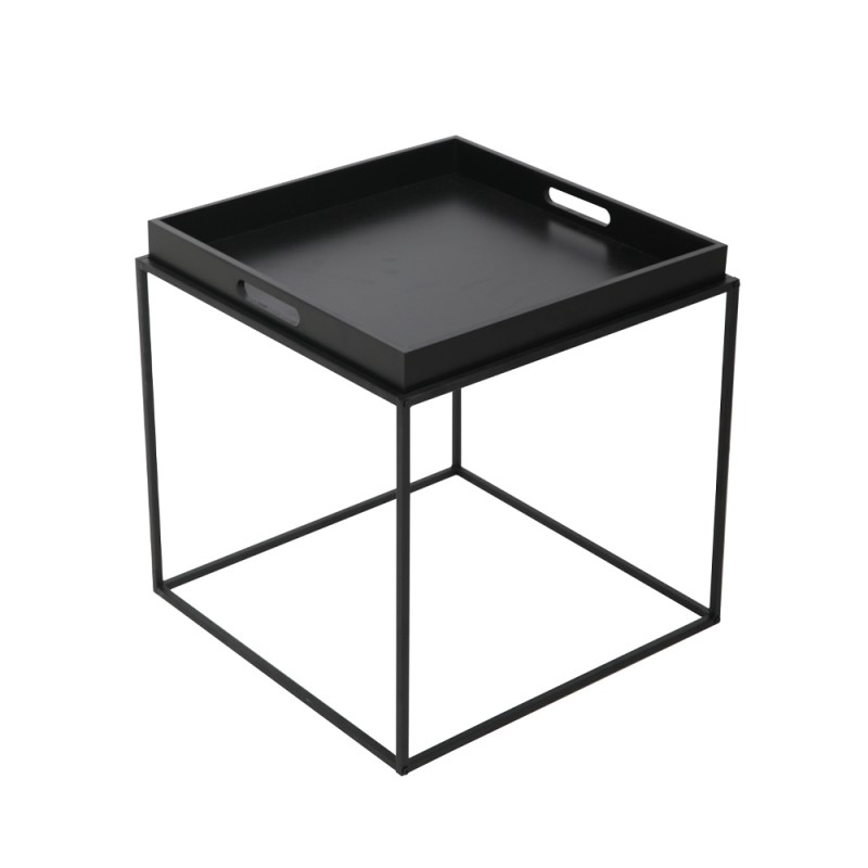 BUTLER SIDE TABLE ΜΑΥΡΟ 45x45x45cm