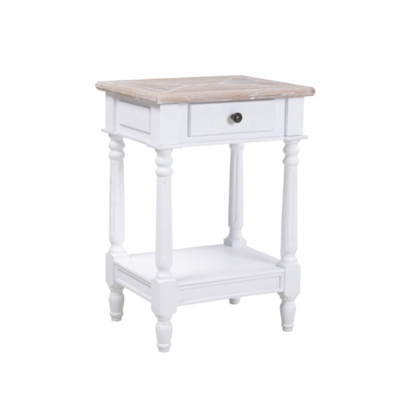 HISTORY ΚΟΜΟΔΙΝΟ ΛΕΥΚΟ ΦΥΣΙΚΟ 46x37xH67cm