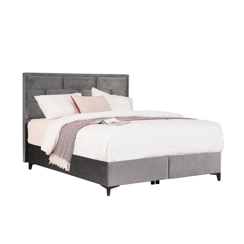 BRICK ΚΡΕΒΑΤΙ ΜΕ ΑΠΟΘΗΚ. ΧΩΡΟ (ΓΙΑ ΣΤΡΩΜΑ 160x200cm) ΓΚΡΙ 07-450 215x165x121cm