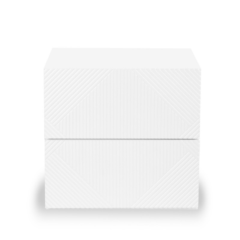 MEZZA LUNA ΚΟΜΟΔΙΝΟ 2ΣΥΡΤΑΡΙΑ ΛΕΥΚΟ 55x45xH52cm