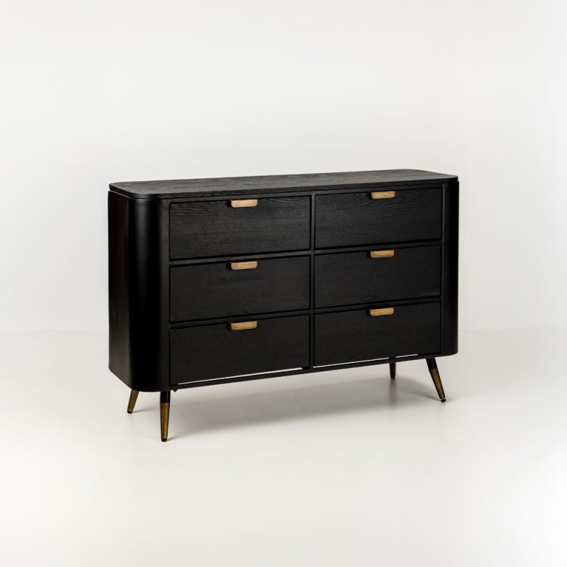 COLOMBO ΣΥΡΤΑΡΙΕΡΑ ΜΑΥΡΟ ΧΡΥΣΟ 118x39x77cm