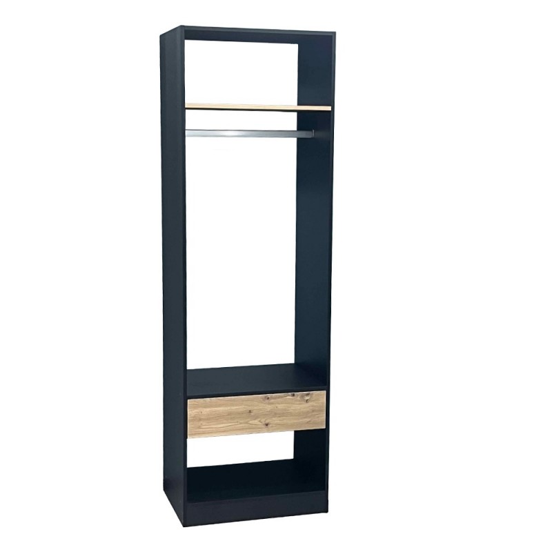 SYSTEM ΝΤΟΥΛΑΠΑ ΜΑΥΡΟ SONOMA 90x50xH180cm