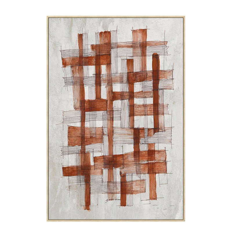 LINES ΠΙΝΑΚΑΣ ΔΙΑΚΟΣΜΗΤΙΚΟΣ ΜΕ ΚΟΡΝΙΖΑ 80x120x4cm ΚΑΜΒΑΣ ΕΚΑΙ ΓΚΡΙ ΑΝΟΙΧΤΟ PS