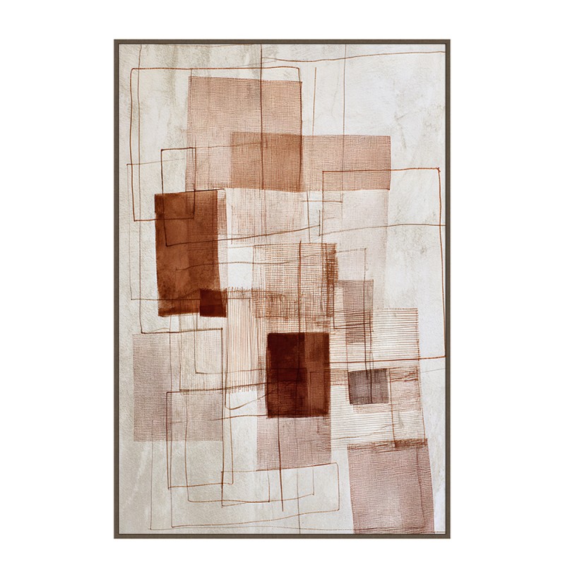 LINEE ΠΙΝΑΚΑΣ ΔΙΑΚΟΣΜΗΤΙΚΟΣ ΜΕ ΚΟΡΝΙΖΑ 80x120x4cm ΚΑΜΒΑΣ ΕΚΑΙ ΓΚΡΙ ΑΝΟΙΧΤΟ PS