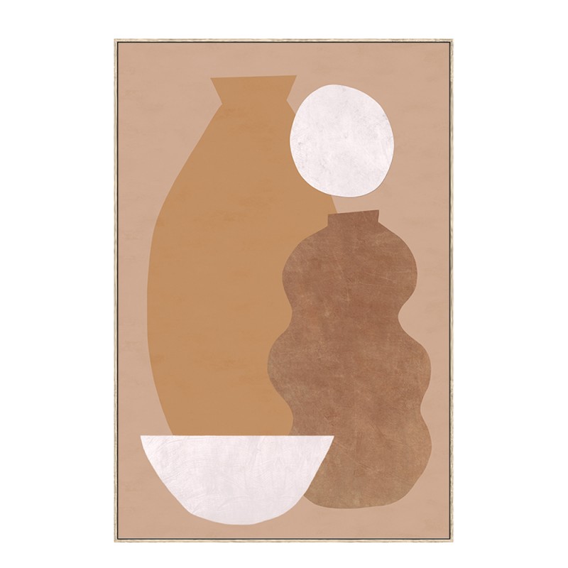 TERRA ΠΙΝΑΚΑΣ ΔΙΑΚΟΣΜΗΤΙΚΟΣ ΜΕ ΚΟΡΝΙΖΑ 80x120x4cm ΚΑΜΒΑΣ ΜΠΕΖ ΚΑΦΕ PS ΛΕΥΚΟ