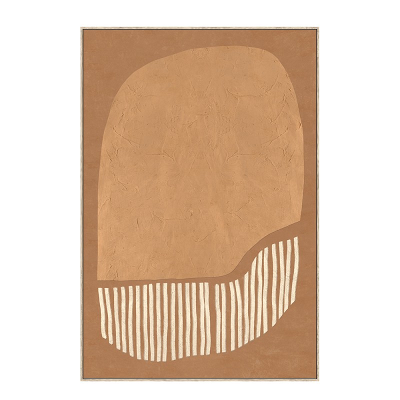 TIERRA ΠΙΝΑΚΑΣ ΔΙΑΚΟΣΜΗΤΙΚΟΣ ΜΕ ΚΟΡΝΙΖΑ 80x120x4cm ΚΑΜΒΑΣ ΚΑΦΕ ΛΕΥΚΟ PS