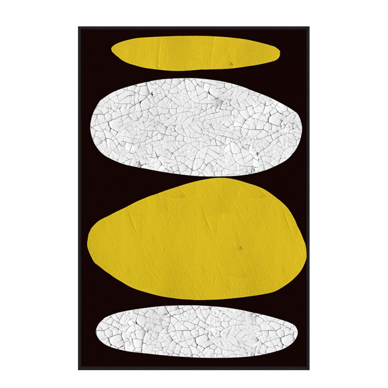 SKIVE ΠΙΝΑΚΑΣ ΔΙΑΚΟΣΜΗΤΙΚΟΣ ΜΕ ΚΟΡΝΙΖΑ 80x120x4cm ΚΑΜΒΑΣ LEMON ΓΚΡΙ PS ΜΑΥΡΟ