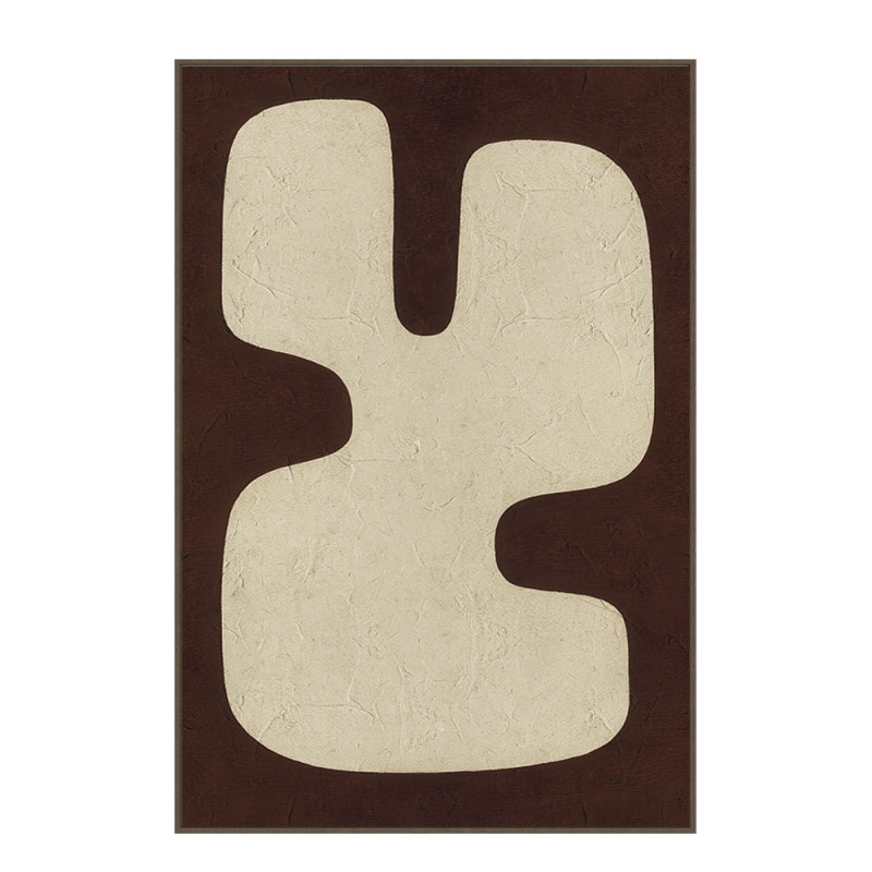 KAKTO ΠΙΝΑΚΑΣ ΔΙΑΚΟΣΜΗΤΙΚΟΣ ΜΕ ΚΟΡΝΙΖΑ 80x120x4cm ΚΑΜΒΑΣ ΜΠΕΖ ΚΑΦΕ ΣΚΟΥΡΟ PS