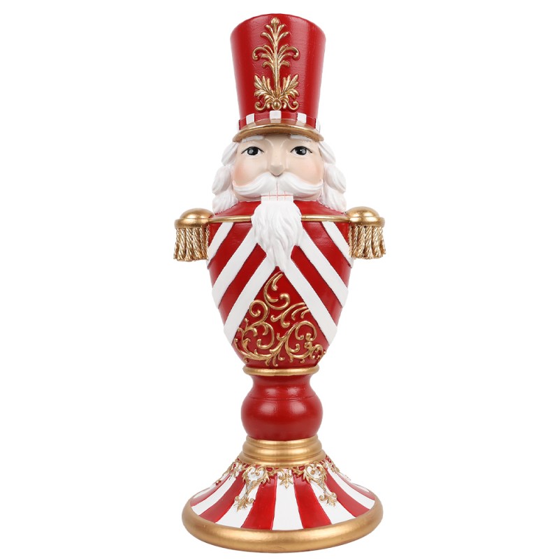 CHEER ΧΡΙΣΤΟΥΓΕΝΝΙΑΤΙΚΟ ΔΙΑΚΟΣΜΗΤΙΚΟ ΚΑΡΥΟΘΡΑΥΣΤΗΣ 12.5x12.5x31.5cm POLYRESIN ΚΟΚΚΙΝΟ ΑΣΠΡΟ