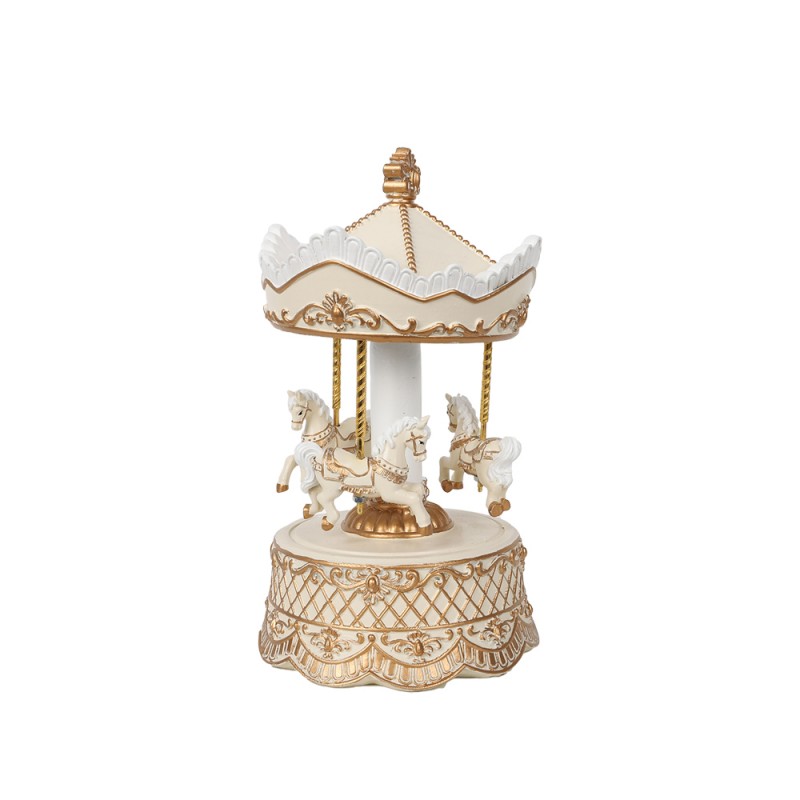 SPIN ΧΡΙΣΤΟΥΓΕΝΝΙΑΤΙΚΟ ΔΙΑΚΟΣΜΗΤΙΚΟ ΚΑΡΟΥΖΕΛ 12.4x12.4x22.9cm POLYRESIN ΑΣΠΡΟ ΧΡΥΣΟ