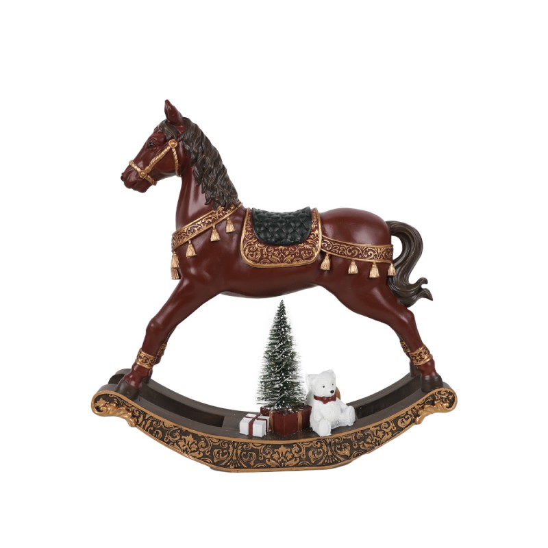TINSEL ΧΡΙΣΤΟΥΓΕΝΝΙΑΤΙΚΟ ΔΙΑΚΟΣΜΗΤΙΚΟ ΚΟΥΝΙΣΤΟ ΑΛΟΓΟ 29.5x7x29.5cm POLYRESIN ΠΟΛΥΧΡΩΜΟ