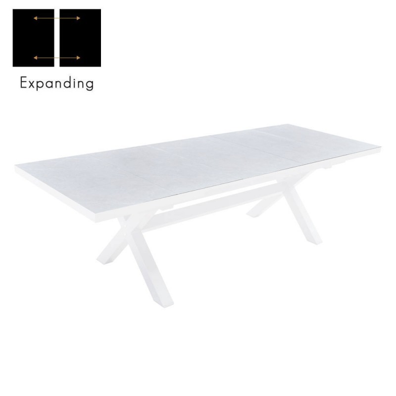 SORPRESA ΤΡΑΠΕΖΙ ΕΠΕΚΤΕΙΝΟΜΕΝΟ-Η ΓΚΡΙ LATTE ΛΕΥΚΟ 202x101x77cm