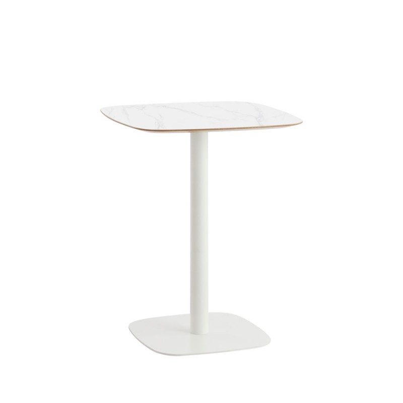 QUADRA ΤΡΑΠΕΖΙ ΛΕΥΚΟ ΜΕ ΟΨΗ ΜΑΡΜΑΡΟΥ 60x60x74cm