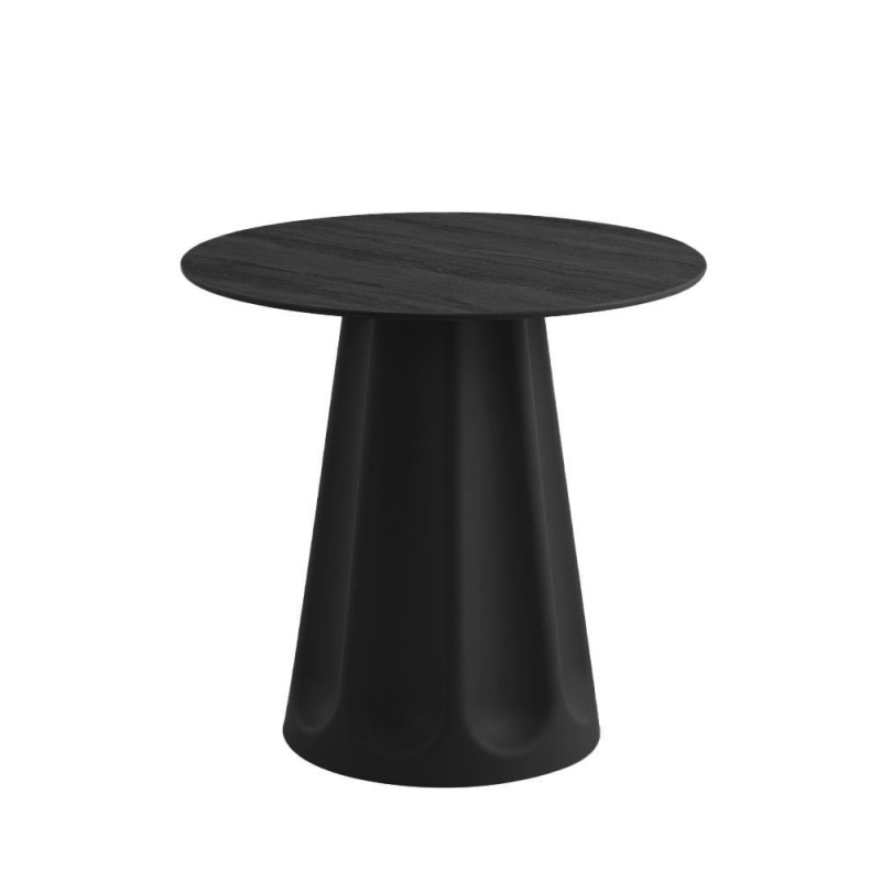 VELLUM ΤΡΑΠΕΖΙ ΜΑΥΡΟ ΜΕ ΟΨΗ ΜΑΡΜΑΡΟΥ 80x80x76.5cm