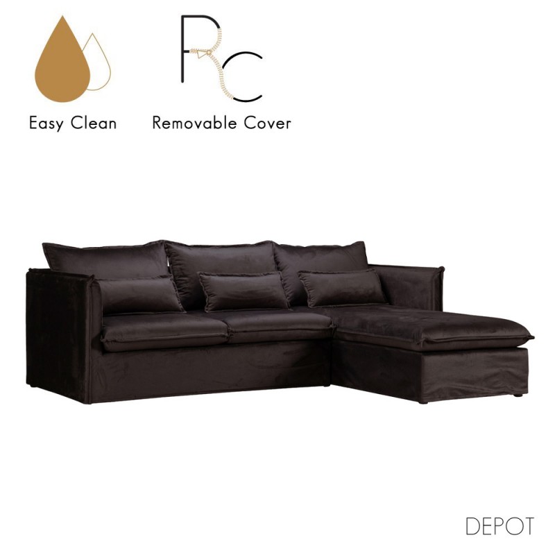 ONE   ONLY ΚΑΝΑΠΕΣ ΓΩΝΙΑ ΔΕΞΙΑ ΓΚΡΙ 258x196xH847cm