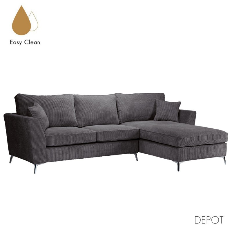 BOEL ΚΑΝΑΠΕΣ ΓΩΝΙΑ ΔΕΞΙΑ ΓΚΡΙ 280x170xH92cm