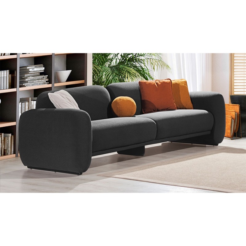 PUFFY ΚΑΝΑΠΕΣ 3ΘΕΣΙΟΣ ΓΚΡΙ ΣΚΟΥΡΟ 240x110xH85cm