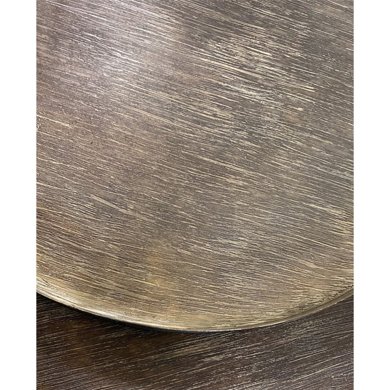 TOTALE SIDE TABLE SET 2ΤΕΜ BRASS ANTIQUE ΜΑΥΡΟ D49/41xH56/49cm