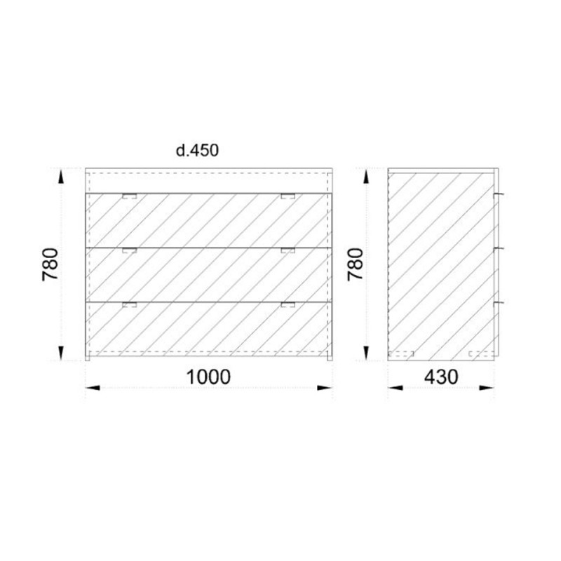 MY BOX ΚΟΜΟΤΑ 3ΣΥΡΤΑΡΙΑ SONOMA ΣΚΟΥΡΟ ΛΕΥΚΟ HIGH GLOSS 105x45xH78cm