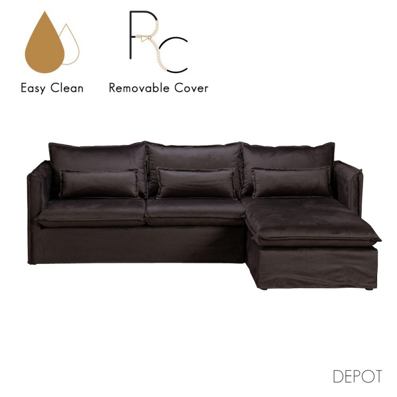 ONE   ONLY ΚΑΝΑΠΕΣ ΓΩΝΙΑ ΔΕΞΙΑ ΓΚΡΙ 258x196xH847cm