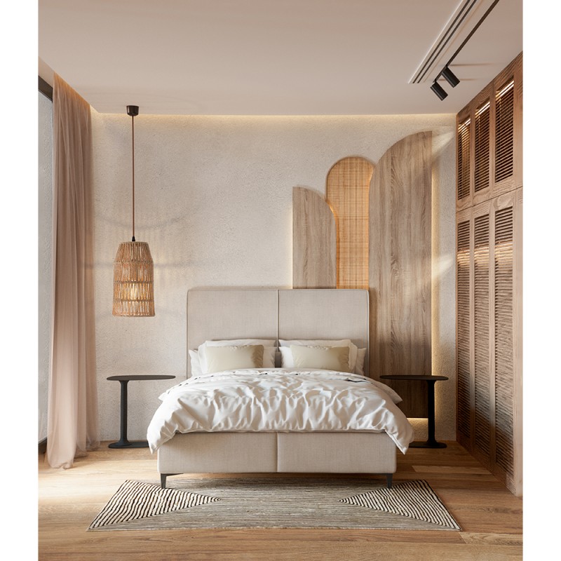 MORE   MORE ΚΡΕΒΑΤΙ ΜΕ ΑΠΟΘΗΚ. ΧΩΡΟ (ΓΙΑ ΣΤΡΩΜΑ 160x200cm) WHITE SMOOTH 07-918 207x160xH120cm