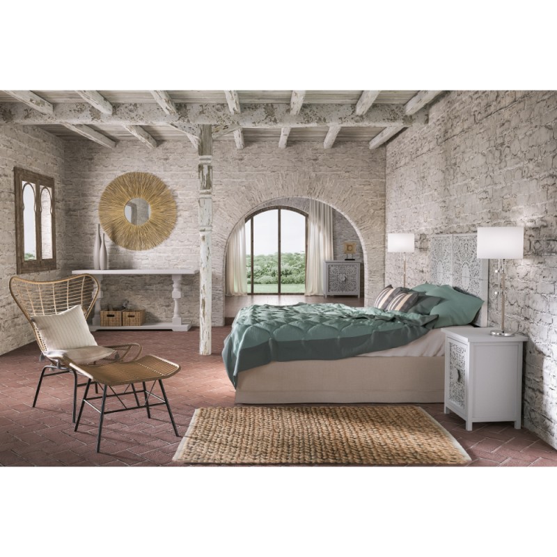 INTERNO ΒΑΣΗ ΜΕ ΑΠΟΘΗΚ.ΧΩΡΟ 160x200cm OFF WHITE 16-950 200x160xH34cm