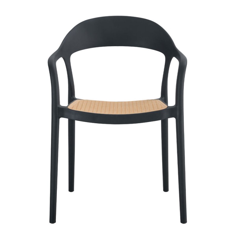 BISTROT ΠΟΛΥΘΡΟΝΑ ΜΑΥΡΟ ΦΥΣΙΚΟ 57x53xH81,5cm