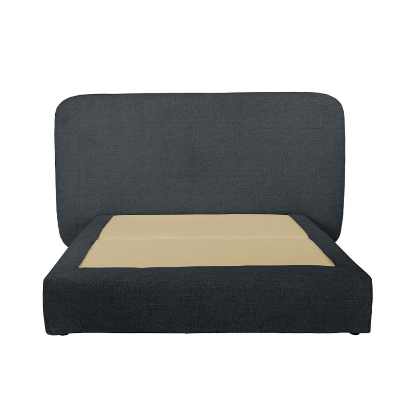 OVAL ΚΡΕΒΑΤΙ ΧΩΡΙΣ ΑΠΟΘΗΚ. ΧΩΡΟ (ΓΙΑ ΣΤΡΩΜΑ 160x200cm) ΑΝΘΡΑΚΙ 221x209x122