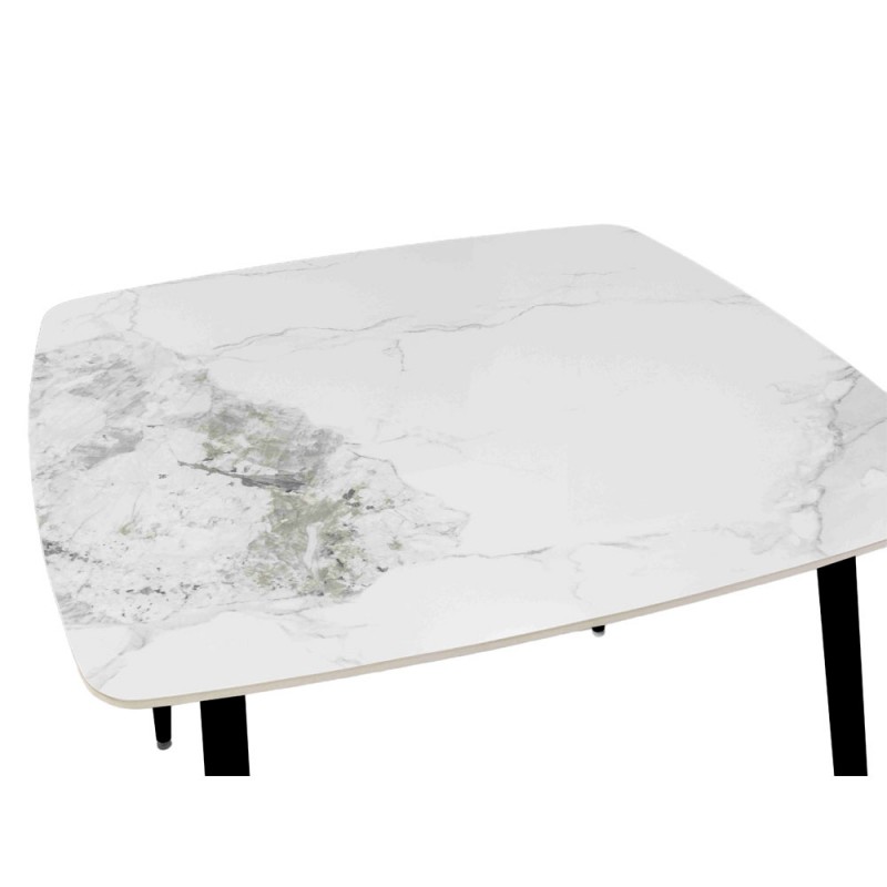 QUADRO ΤΡΑΠΕΖΙ ΛΕΥΚΟ ΜΕ ΟΨΗ ΜΑΡΜΑΡΟΥ 90x90x77