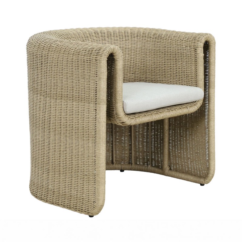 NADINE ΠΟΛΥΘΡΟΝΑ ΜΕ ΜΠΡΑΤΣΟ ΛΕΥΚΟ 69x72x72cm