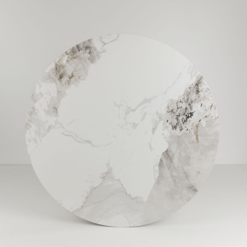 ATRIUM ΤΡΑΠΕΖΙ ΛΕΥΚΟ ΜΕ ΟΨΗ ΜΑΡΜΑΡΟΥ 110x110x76