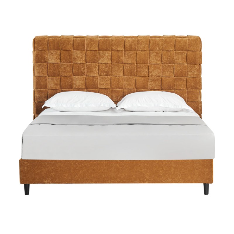BALZAK ΚΡΕΒΑΤΙ (ΓΙΑ ΣΤΡΩΜΑ 160x200cm) CAMEL 222x186x130cm