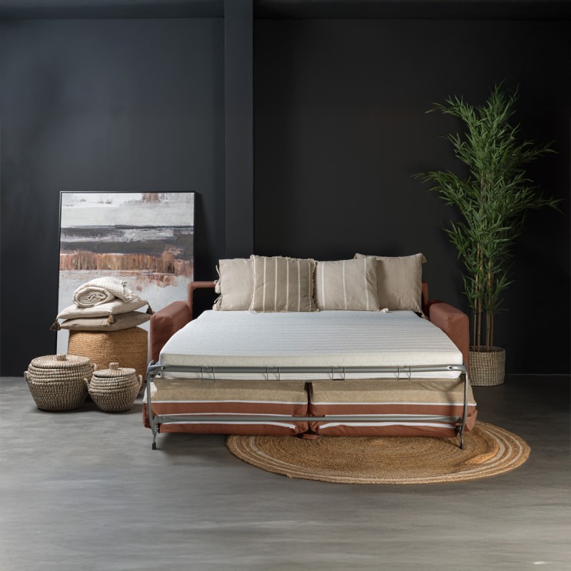 ITHAKI ΚΑΝΑΠΕΣ ΚΡΕΒΑΤΙ 3ΘΕΣΙΟΣ TERRACOTTA SCALA 57 190x94x90cm