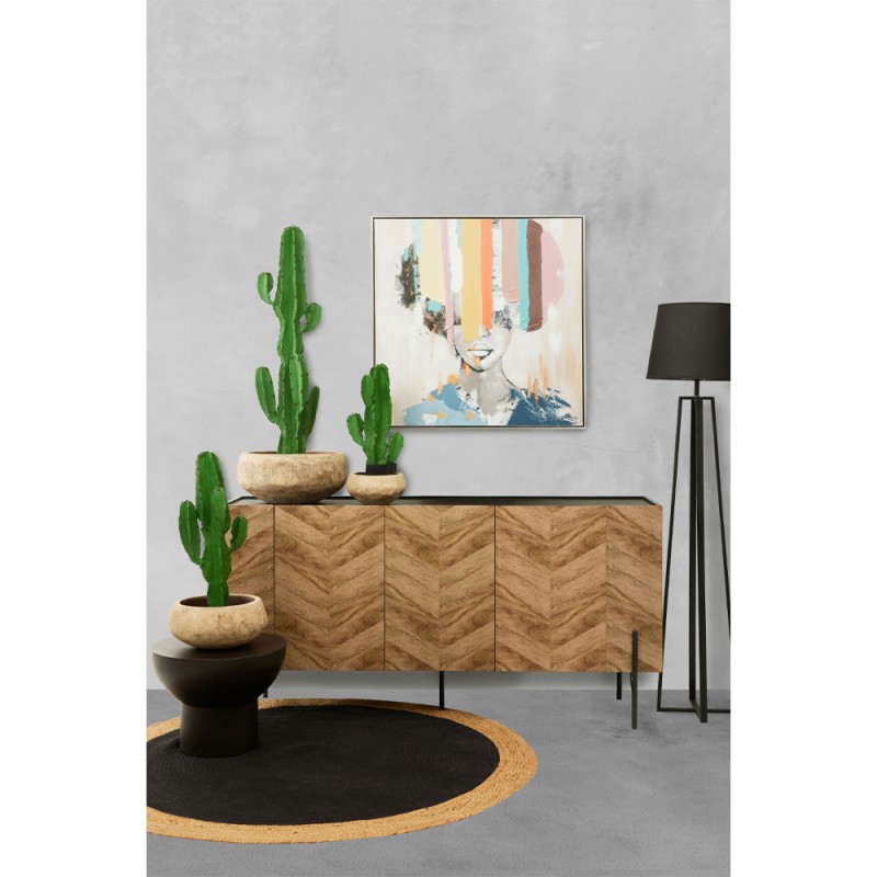 RAMI ΧΑΛΑΚΙ ΣΤΡΟΓΓΥΛΟ 120x120cm ΓΙΟΥΤΑ ΜΑΥΡΟ ΦΥΣΙΚΟ