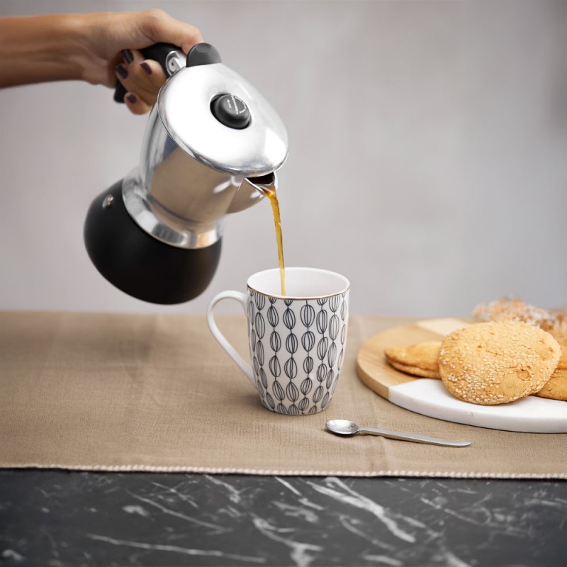 ALL TIME ΚΟΥΠΑ 8x8x11cm NEW BONE CHINA ΛΕΥΚΟ ΜΠΛΕ ΧΡΥΣΟ