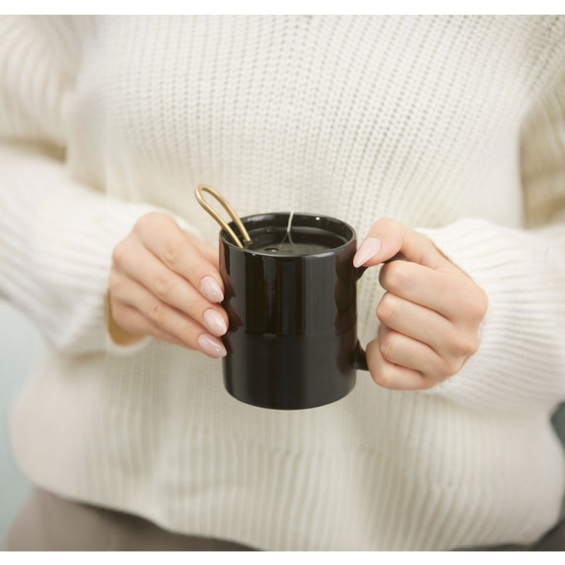 BOLD ΚΟΥΠΑ 8x8x10cm NEW BONE CHINA ΜΑΥΡΟ